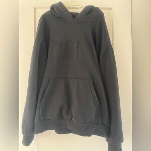 Taylor Swift TTPD Embossed Black Hoodie Sweater Large